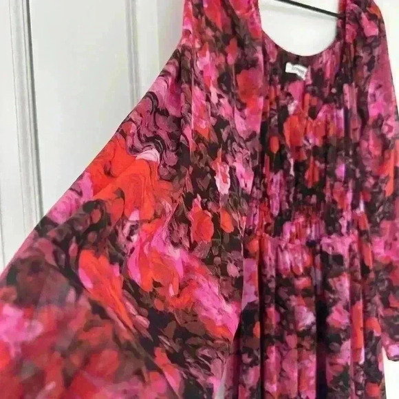 Steve Madden Dress Women's Small Fit & Flare Laine Chiffon Floral Print - Picture 10 of 15